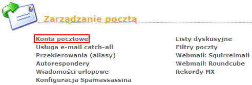 Konta e-mail Konta pocztowe