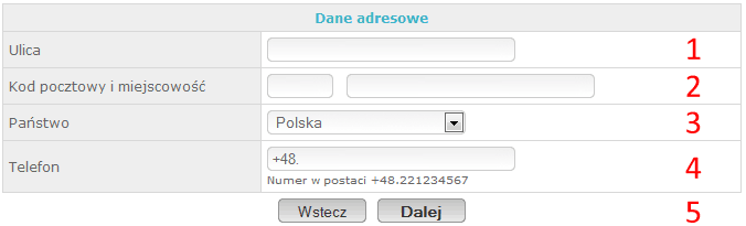 Zamówienie - krok 4 Zamówienie - krok 4